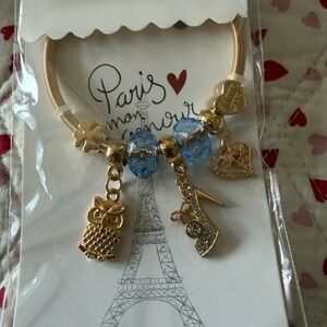 Gold and Blue Charm Bracelet  All accessories on page 1 for $8 or 3 for $20